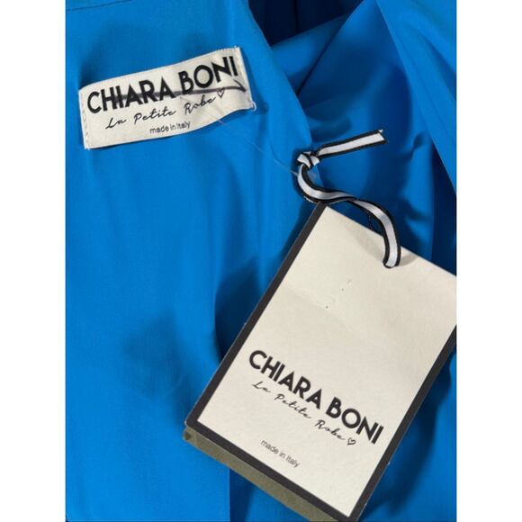 Chiara Boni La Petite Robe Womens Gudrum Halter Ruffle Gown Catalina Blue 10 - Picture 9 of 11